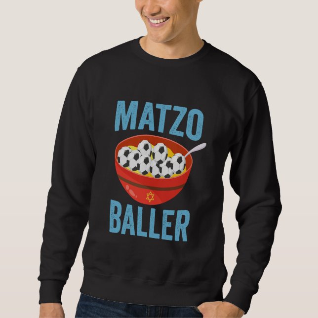 Matzo Baller Funny Soccer Hanukkah Helgdag Gift Lång Ärmad Tröja (Framsida)