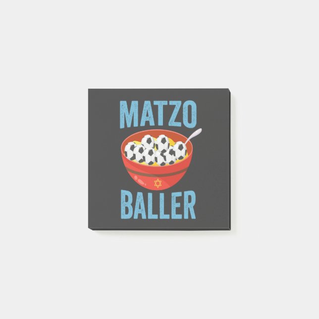 Matzo Baller Funny Soccer Hanukkah Helgdag Gift Post-it Block (Framsida)