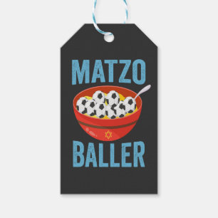 Matzo Baller Funny Soccer Hanukkah Helgdag Gift Presentetikett