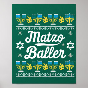 Matzo Baller Långärmad Funny Hanukkah Gifts Poster