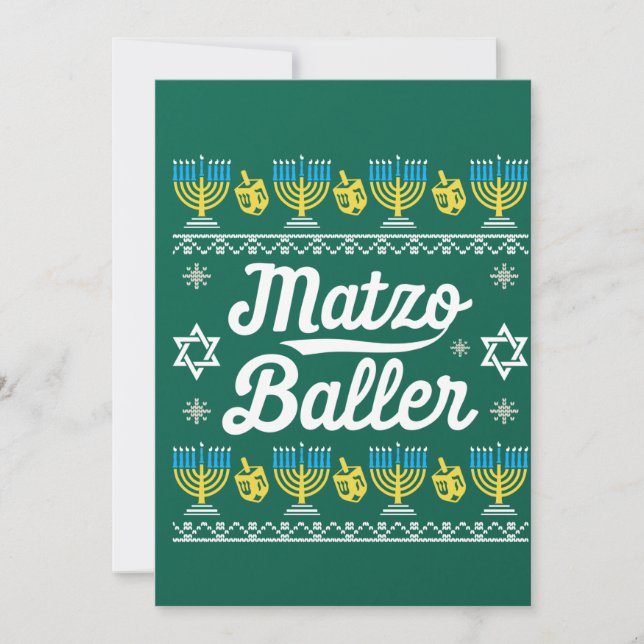 Matzo Baller Långärmad Rolig Hanukkah-present Inbjudningar (Framsida)