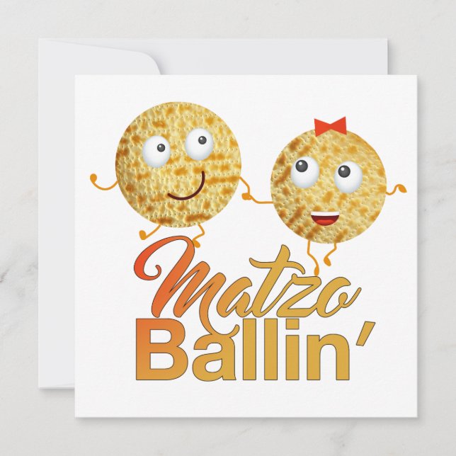 Matzo Ballin'. Passover Pesach Seder Inbjudningar (Framsida)