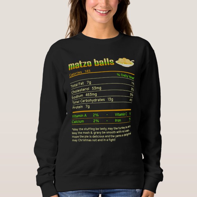 Matzo Bollar Nutrition Facts Jewish Hanukkah Krist T Shirt (Framsida)