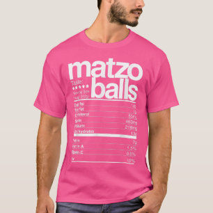 Matzo Bollar Nutritional Facts Jewish Hanukkah Fun T Shirt