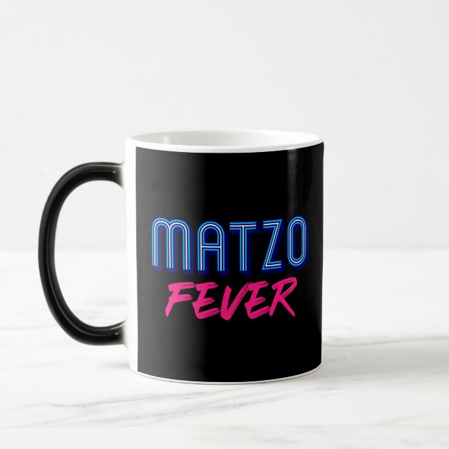 Matzo Feber Blå Rosa 70-tal Judisk Disco Slogan Magisk Mugg (Vänster)