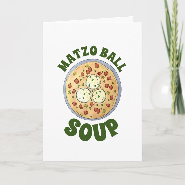 Matzo Matzah Ballsoppa Judisk Mat Passah Kort (Framsida)