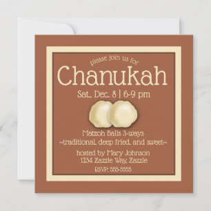 Matzoh Boll Hanukkah Party Inbjudningar