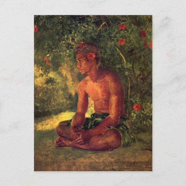 "Maua, A Samoan" - John LaFarge Postcard Vykort (Framsida)