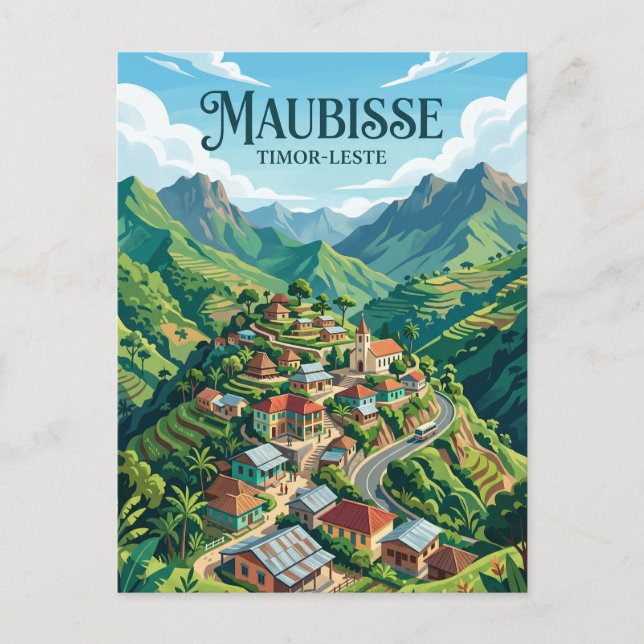 Maubisse stad Östtimor Vykort (Framsida)