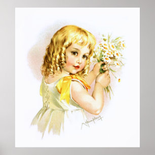 Maud Humphrey: Sommarflicka med daisy Poster