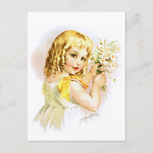 Maud Humphrey: Sommarflicka med Daisy Vykort (Framsida)