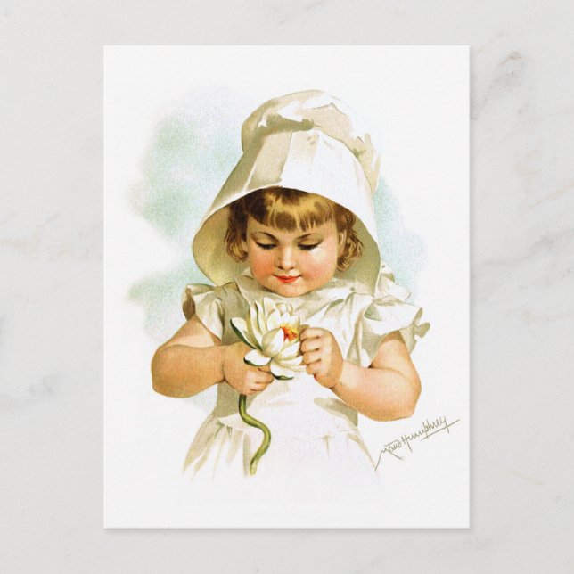 Maud Humphrey: Sommarflicka med Vatten Lily Vykort (Framsida)