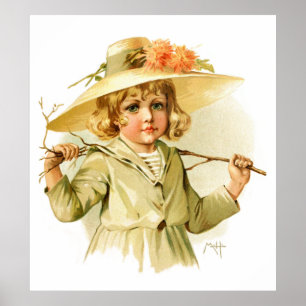 Maud Humphrey: Vinterflicka med gren Poster