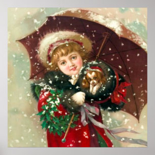 Maud Humphreys vinterflicka med hunden Poster