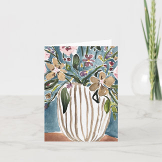 Maude Blue Blommigt Greeting Card Kort