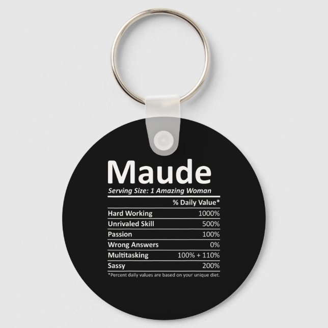 Maude Nutrition Personalized Name Funny Christmas  Nyckelring (Framsida)