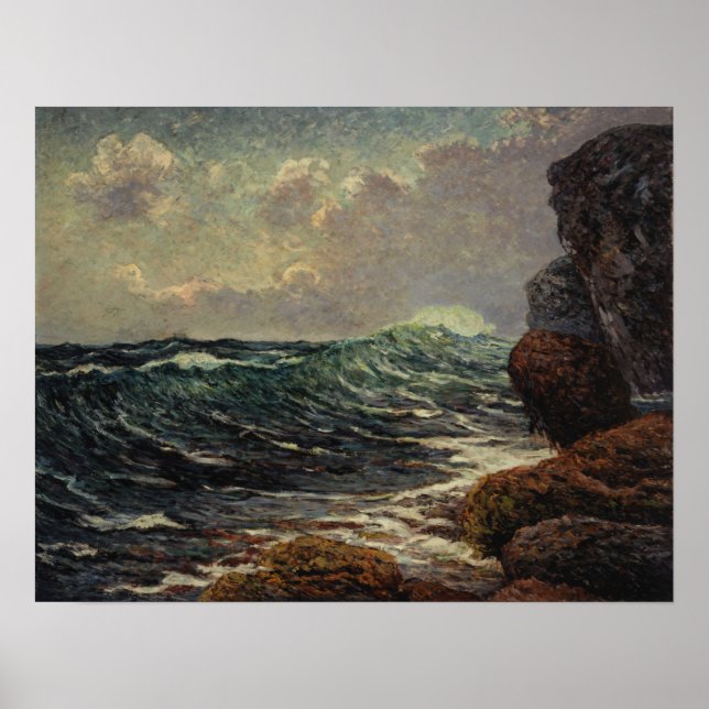 Maufra - Stigning tidvatten i hamn-Blanc Poster (Framsidan)