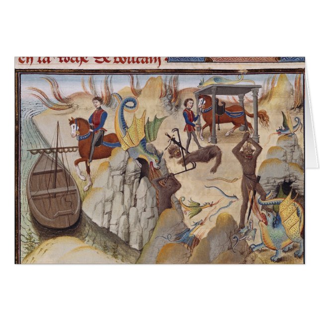 Maugis som slåss ormen hälsningskort (Framsidan Horizontal)