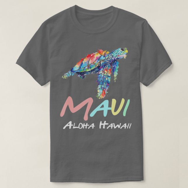 Maui Aloha Hawaii Sea Turtles Dyka Hawaii T Shirt (Design framsida)