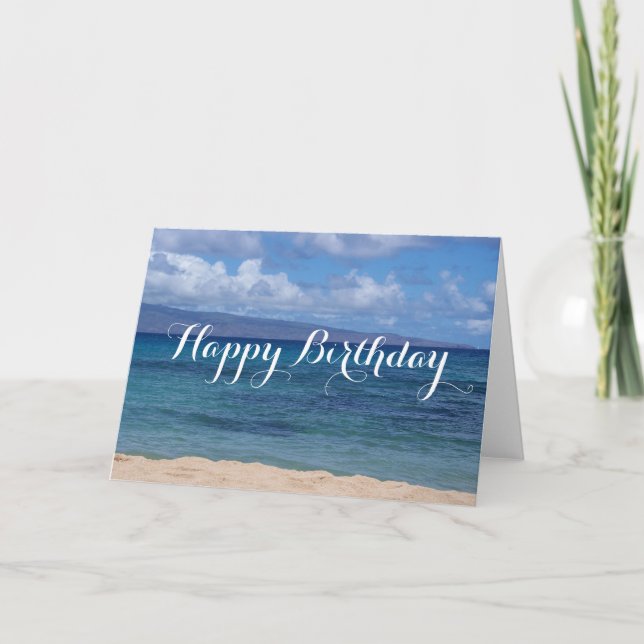 Maui Beach Birthday Card Kort (Framsida)