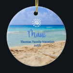Maui Beach Julgransprydnad Keramik<br><div class="desc">Cute personalizable Maui souvenir. Anpassning: Ändra rubrik och år för att göra den unik.</div>