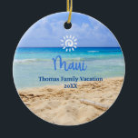 Maui Beach Julgransprydnad Keramik<br><div class="desc">Cute personalizable Maui souvenir. Anpassning: Ändra rubrik och år för att göra den unik.</div>