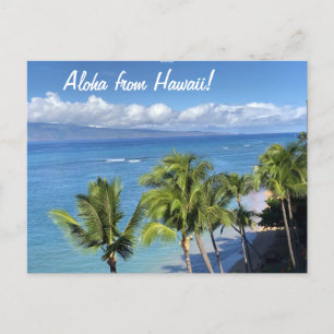 Maui Beach med Ocean och Handflatan Vykort