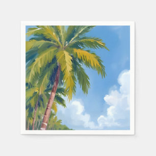 Maui Beach Palmträd Målning Pappersservett