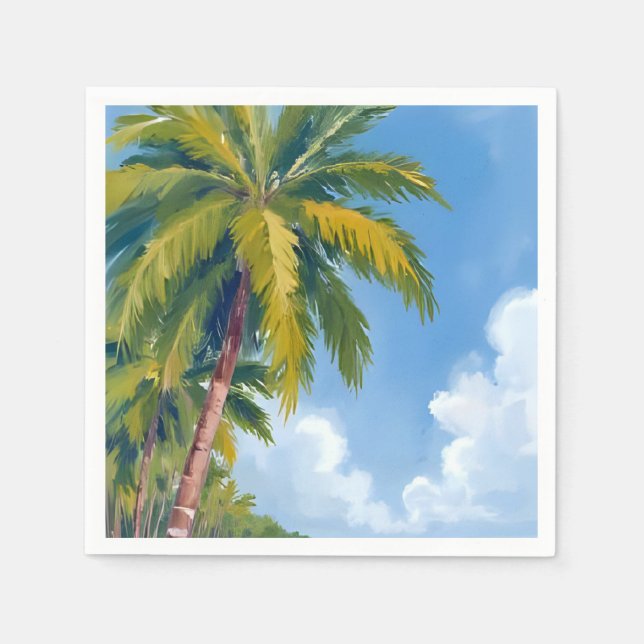 Maui Beach Palmträd Målning Pappersservett (Framsidan)