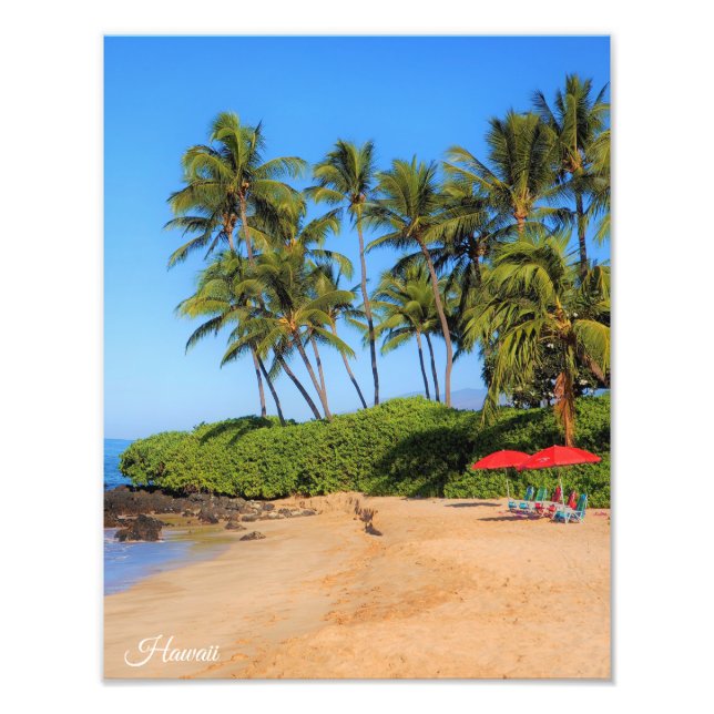 Maui Beach Umbrellas Fototryck (Framsidan)