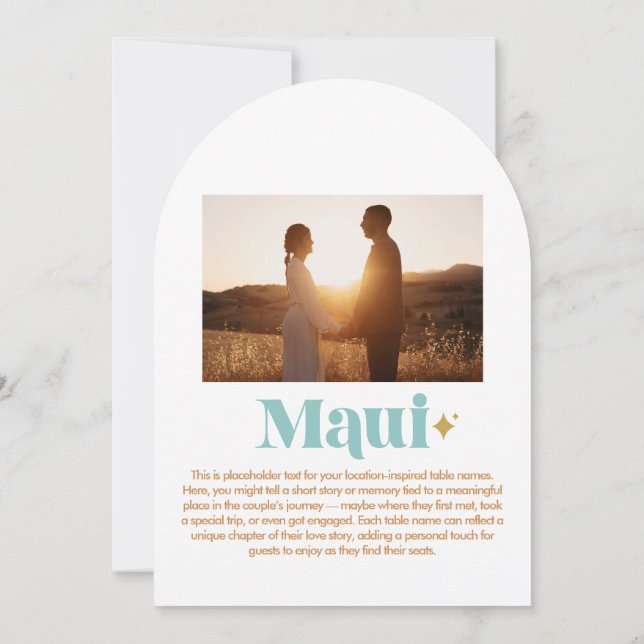 Maui Bordnummer Inbjudningar (Baksida)