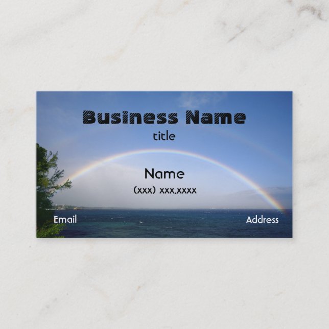 Maui dubbelt regnbågekort visitkort (Framsida)