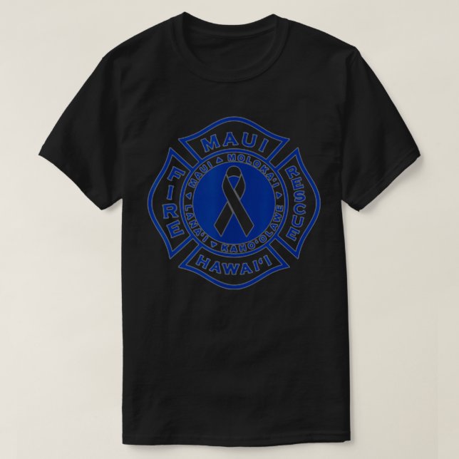 Maui Fire Department Blue på Rosa T Shirt (Design framsida)