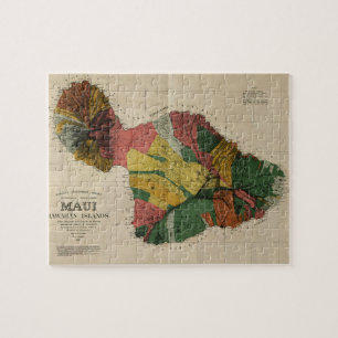 Maui - för Hawaii för vintage antikvarisk karta Pussel