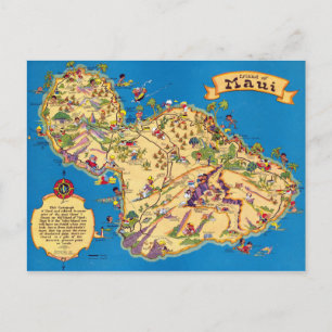 Maui Funny Vintage Karta Vykort