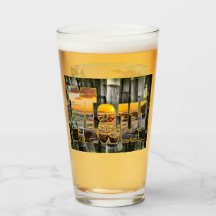 Maui-grafik, bamboo & Pa'ako Beach, Beer Glass Glaskopp