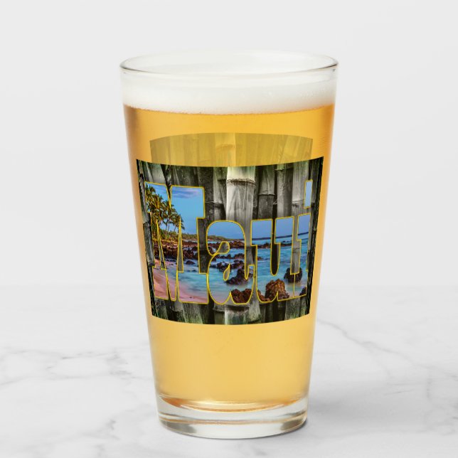 Maui Graphics och Bamboo Forest, Beer Glass Glaskopp (Framsida fylld)