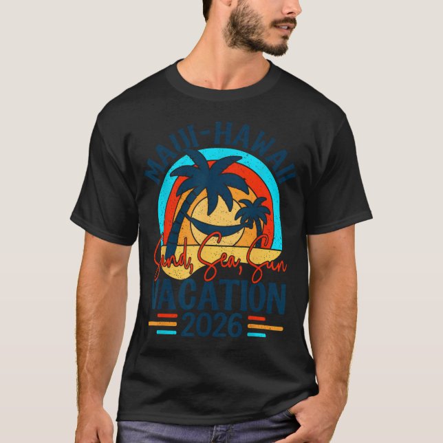 Maui Hawaii 2026 Semesterpresent Matchande T Shirt (Framsida)