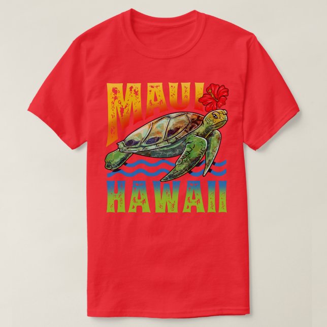 Maui Hawaii Aloha Turtle Summer Vacation Surfer Gi T Shirt (Design framsida)