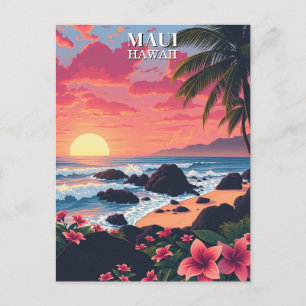 Maui Hawaii Aloha Vintage Resa Vykort