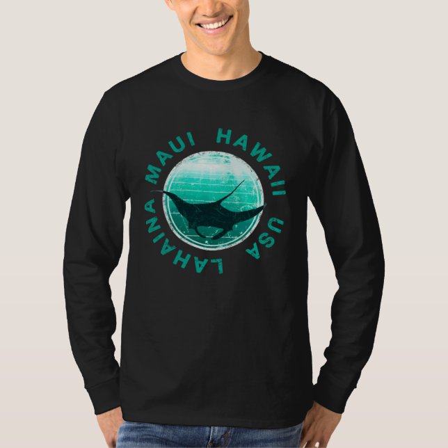 Maui Hawaii DIVING Lahaina Manta T Shirt (Framsida)