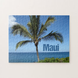 Maui Hawaii Handflatan Träd Blue Scenia Fotografi Pussel