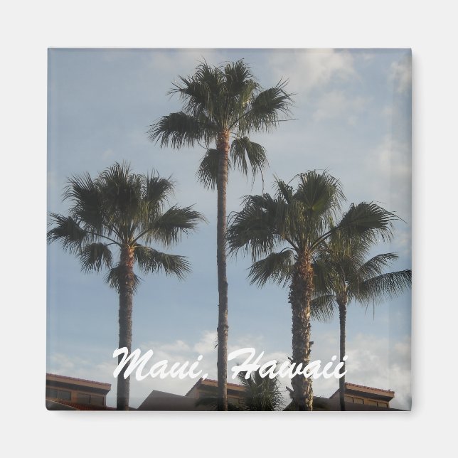 Maui Hawaii Handflatan Träd Magnet (Framsidan)