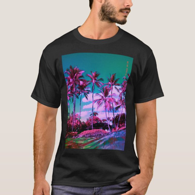 Maui Hawaii Handflatan Träd T-Shirt (Framsida)