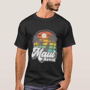 Maui Hawaii Hawaiian Beach Surfing 70's Surfa T Shirt