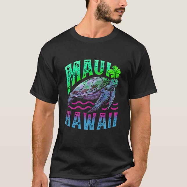 Maui Hawaii Hawaiian Tropical Sea Turtle Vi T Shirt (Framsida)
