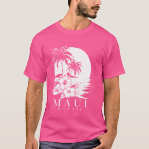 Maui Hawaii Hibiscus Hawaiian Flowers Souvenir Sur T Shirt