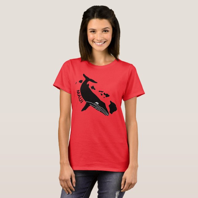 Maui - Hawaii Islands Humpback T Shirt (Hel framsida)