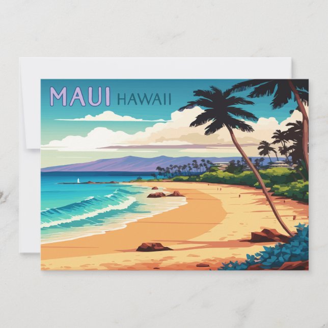 Maui Hawaii Kaanapali Beach Vintage Retro (Framsida)