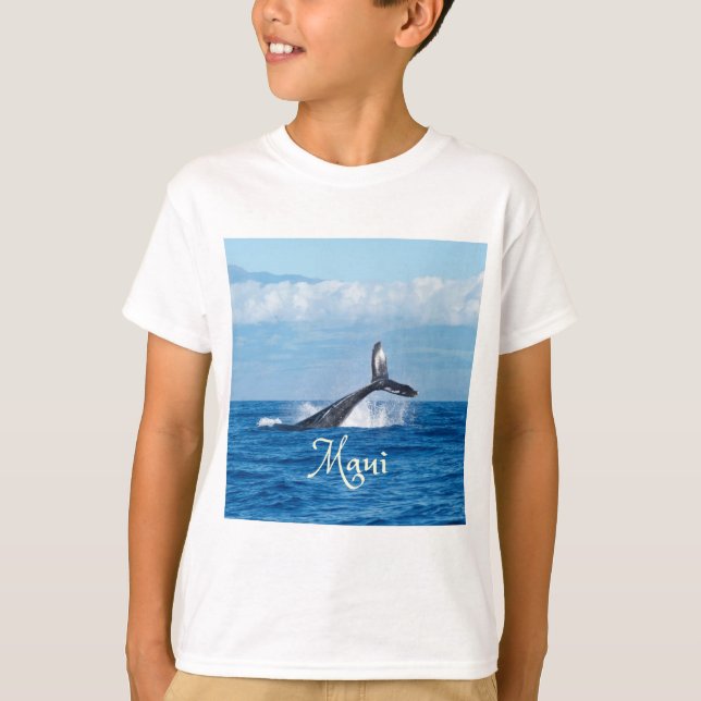 Maui Hawaii Ocean Whale Svan T Shirt (Framsida)